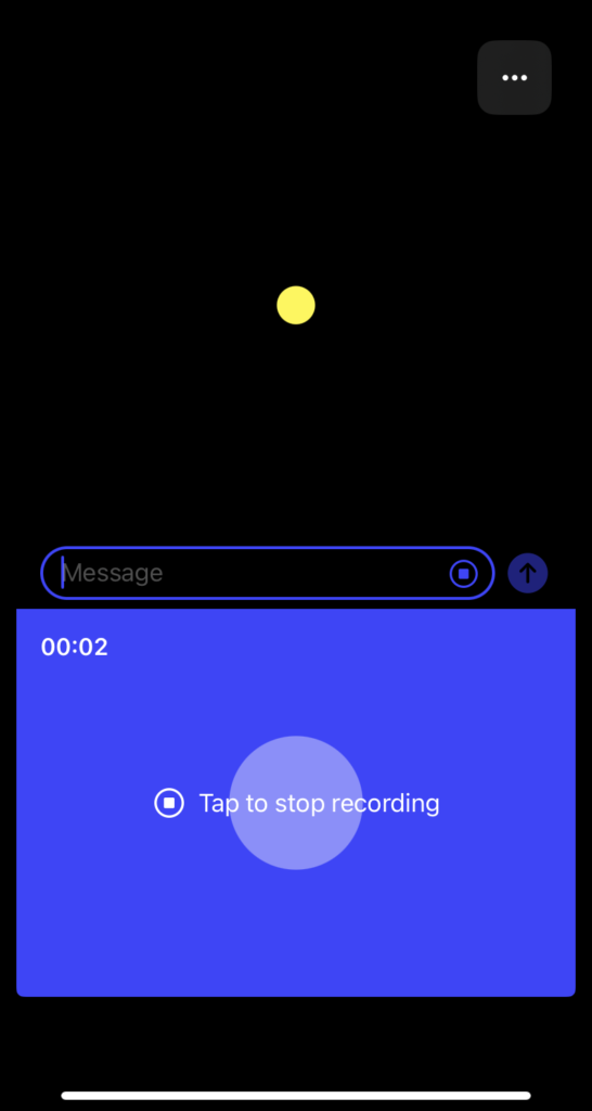 「Tap to stop recording」